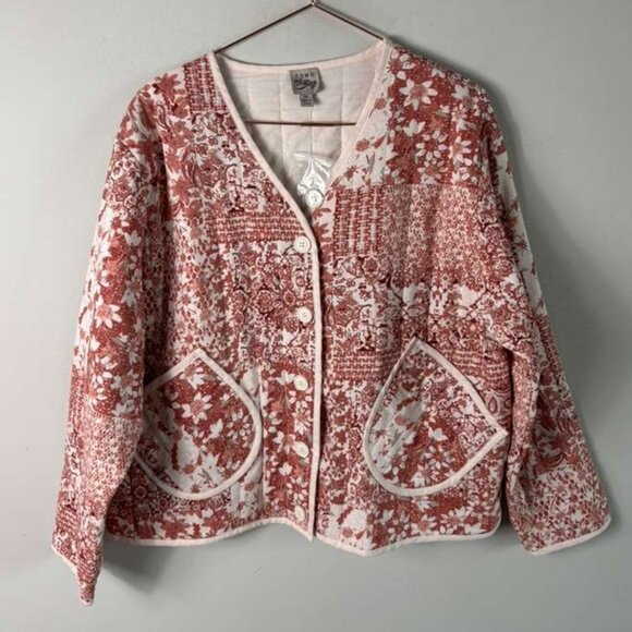 Como Vintage Womens Floral Print Blazers Suit Red Size XXL - Picture 7 of 9